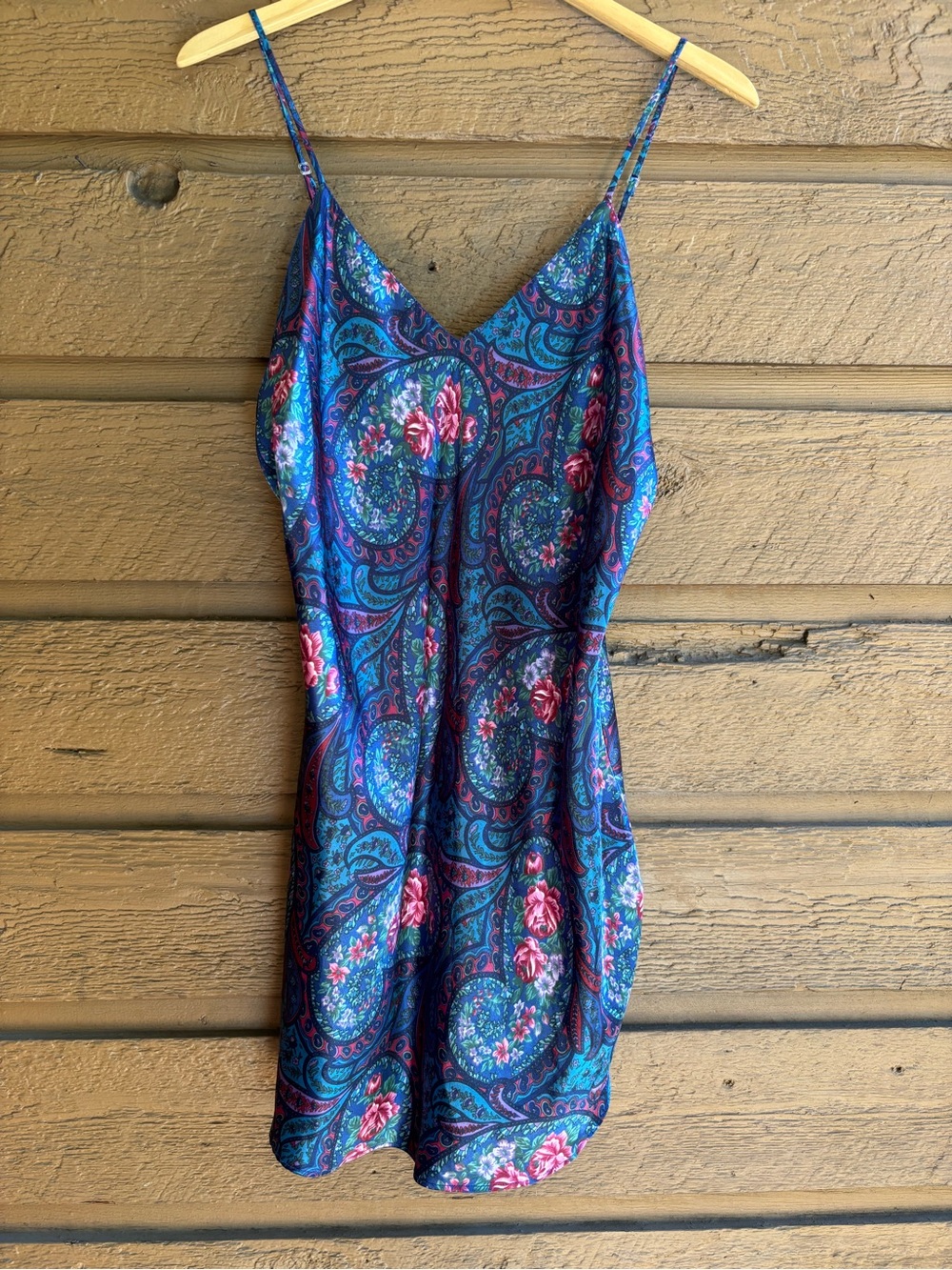 Vintage Splendida Per La SENZA Blue Paisley Floral Slip Dress